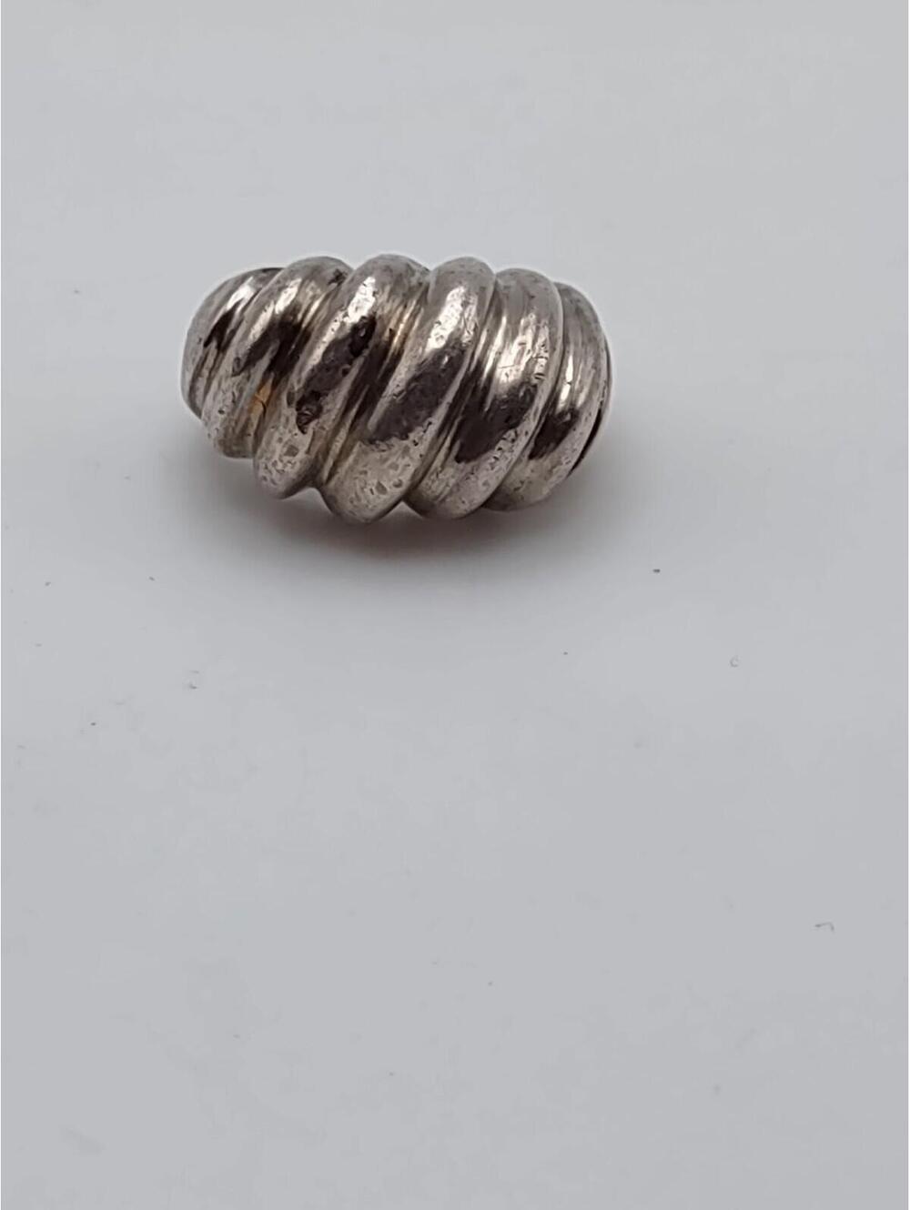 Vintage 925 Sterling Silver Ribbed Dome Ring Sz 6